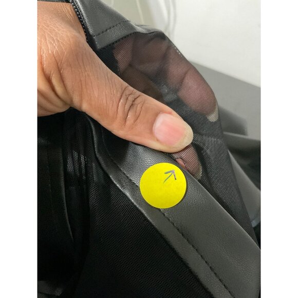 *MANIERE DE VOIR Women Faux Leather/Sheer Pants NEW Black size US 6 - Picture 3 of 13